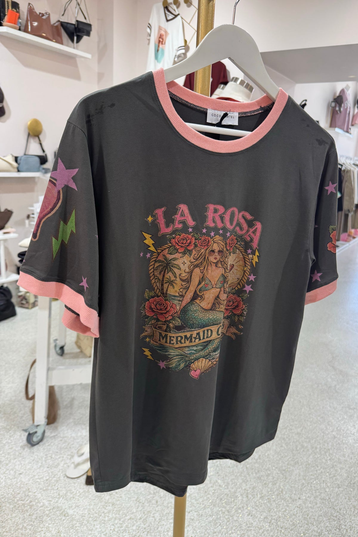 Chosen By Fifi & Annie La Rosa Tee | Washed Charcoal