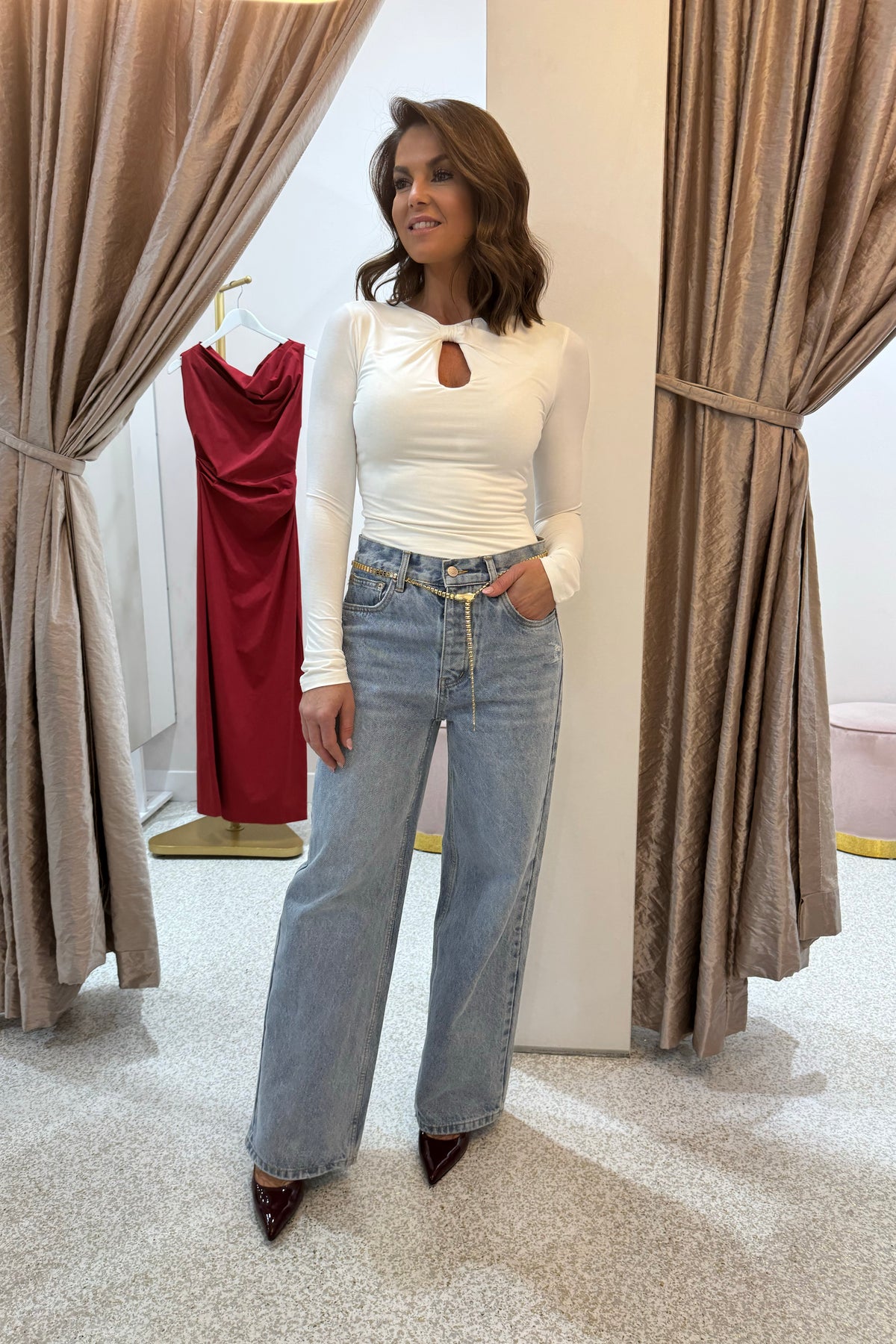 Ownley Isobel Jersey Top | Ivory