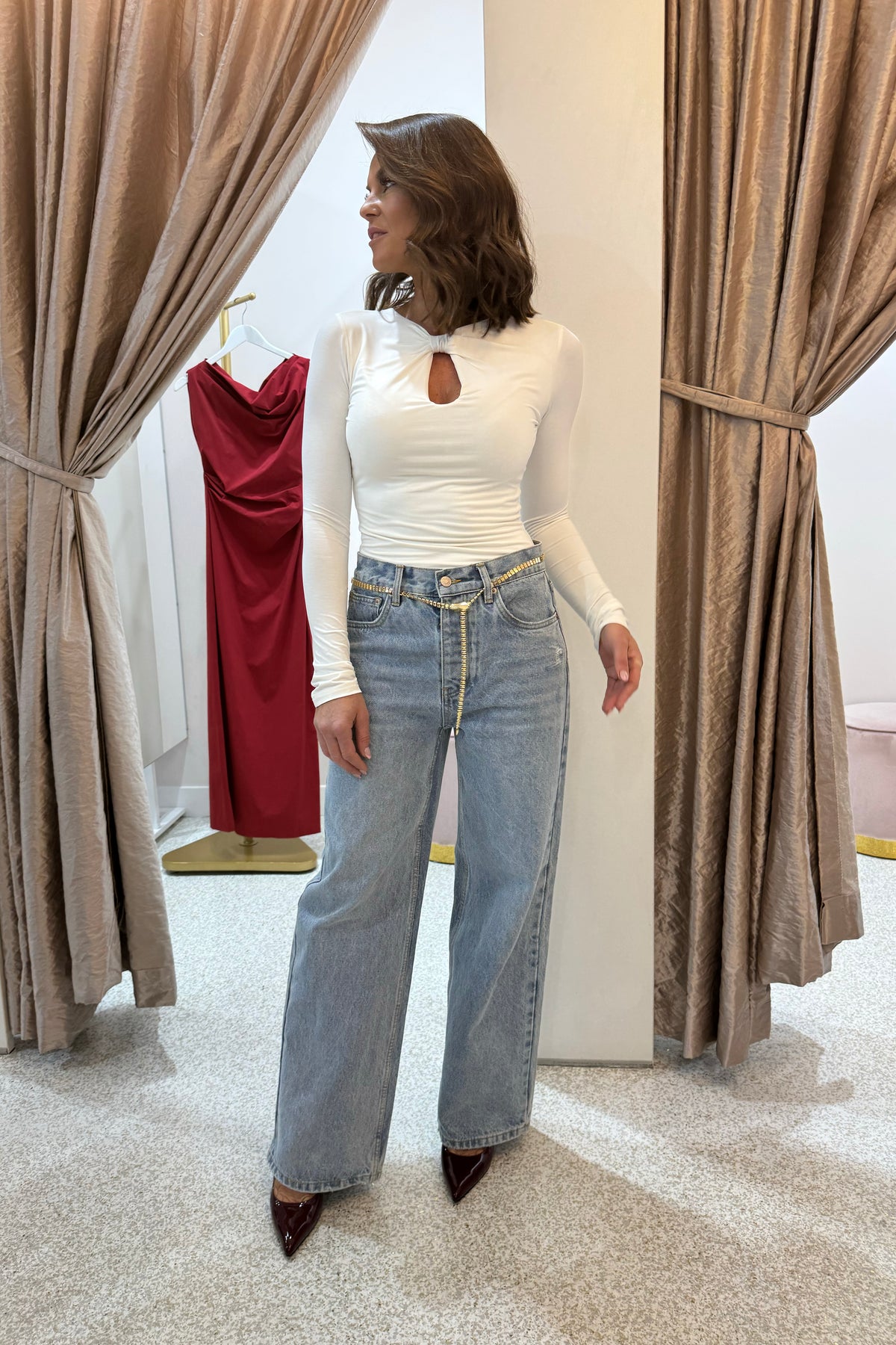 Ownley Isobel Jersey Top | Ivory