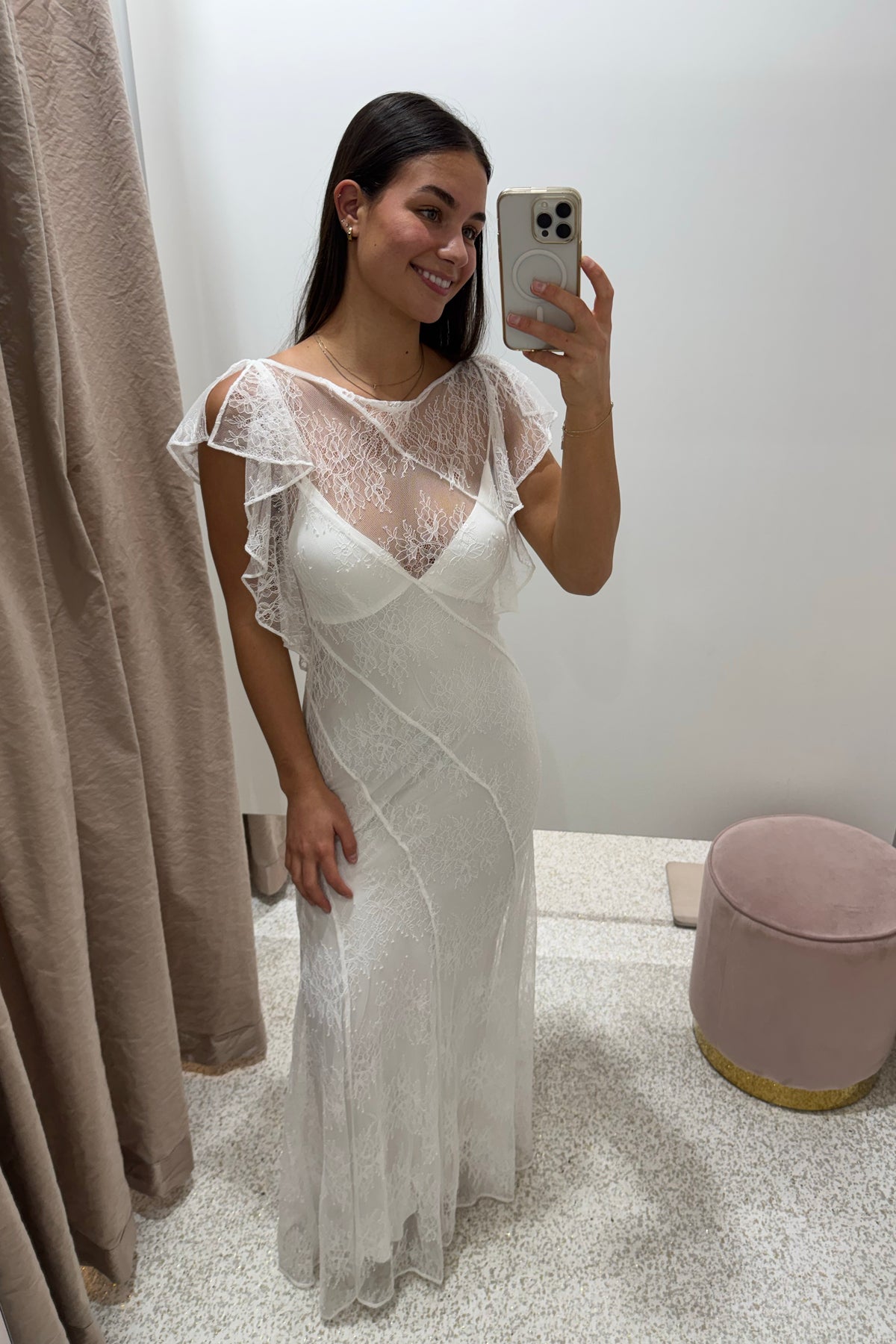 Shona Joy Labyrinth Lace Panelled Maxi Dress | Ivory