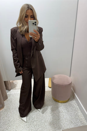 Shona Joy Asher Button Wide Leg Pant| Ristretto