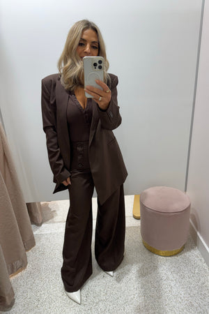 Shona Joy Asher Button Wide Leg Pant| Ristretto