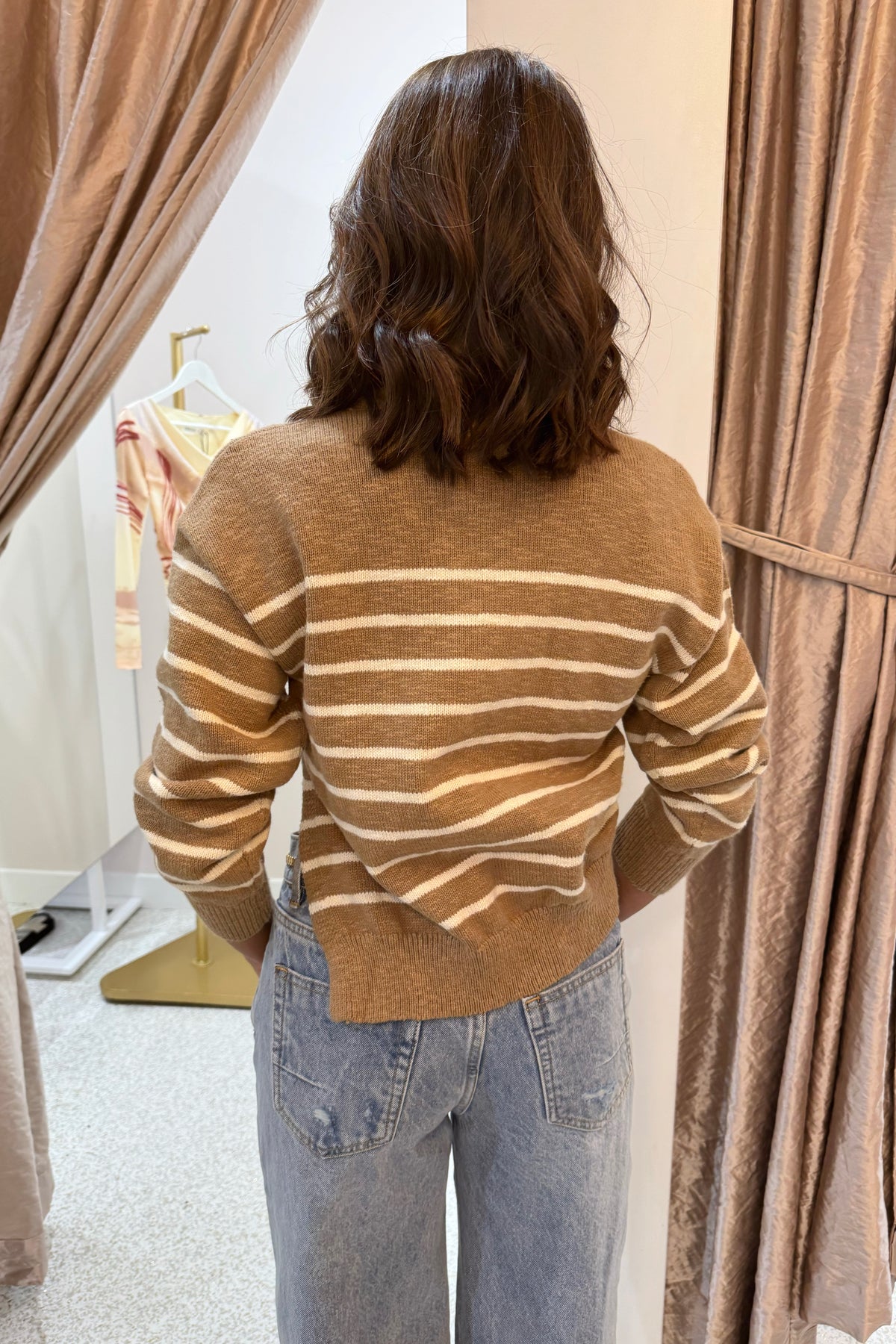 Sovere Solene Stripe Knit Jumper | Pecan / Vanilla