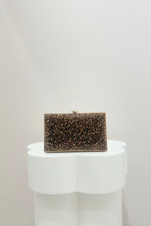 Olga Berg Asha Hotfix Clutch | Chocolate