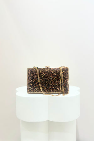 Olga Berg Asha Hotfix Clutch | Chocolate