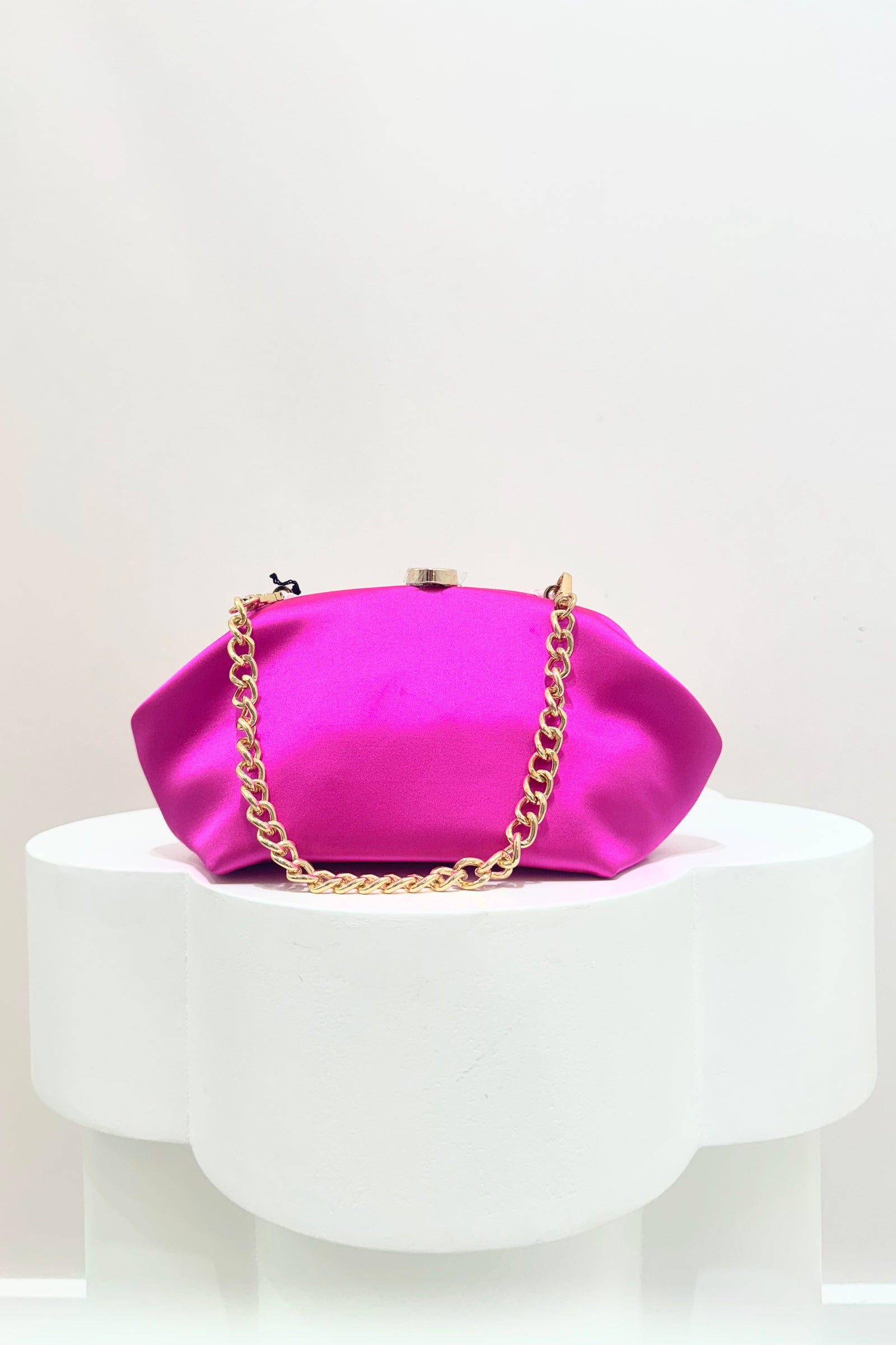 Olga berg Karina Satin Clutch | Fuchsia