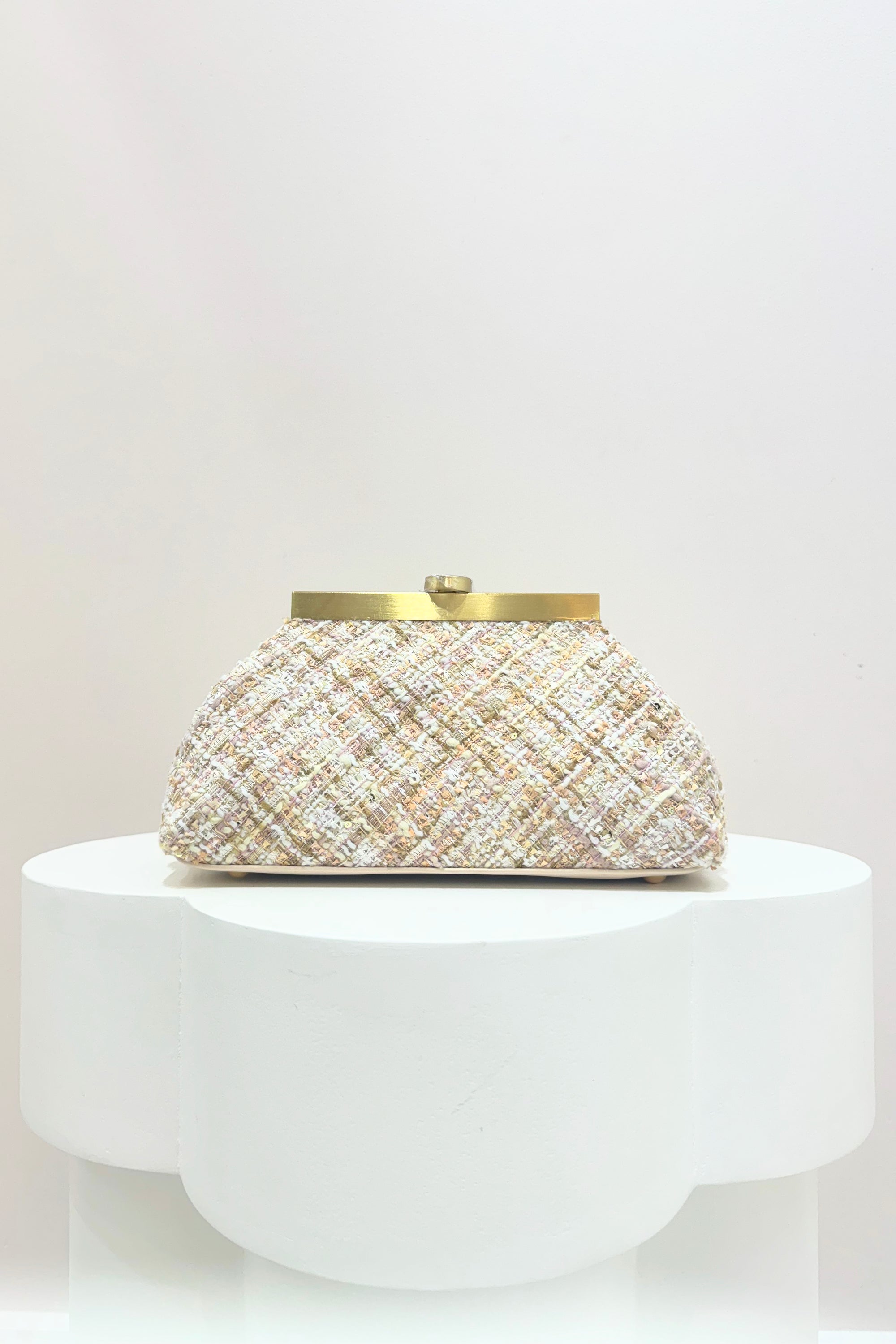Olga Berg Mia Boucle Clutch | Blush