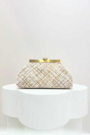 Olga Berg Mia Boucle Clutch | Blush