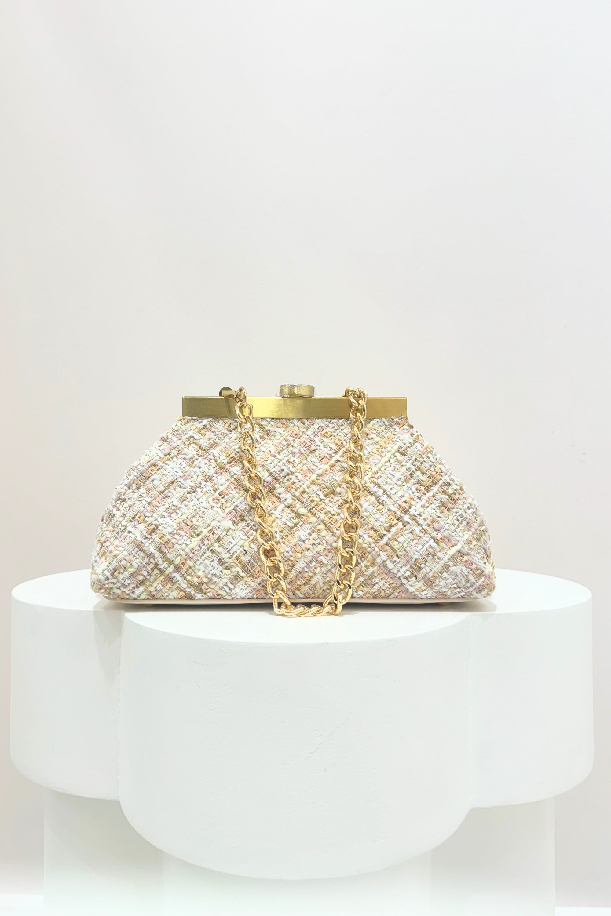 Olga Berg Mia Boucle Clutch | Blush