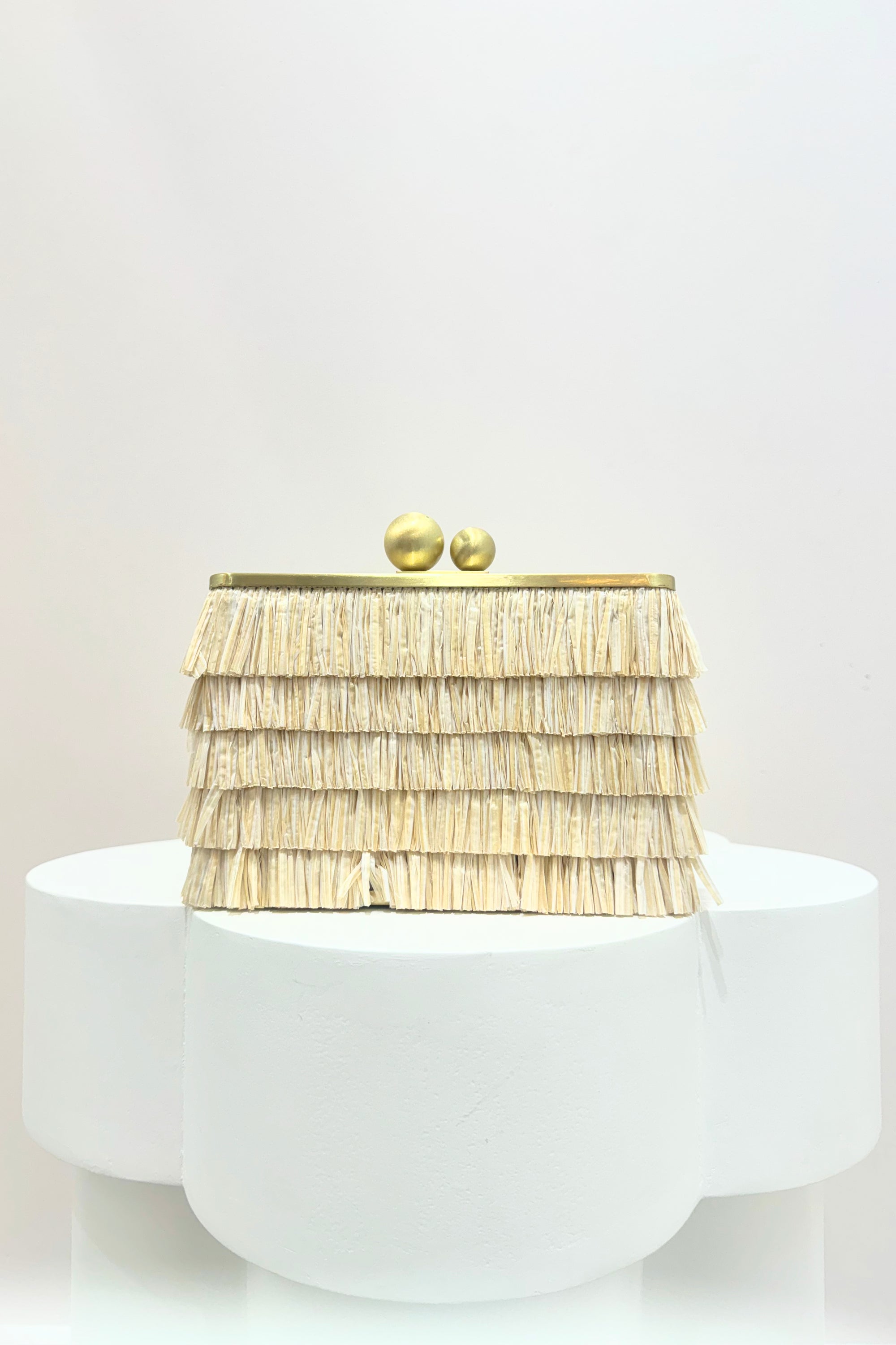 Olga Berg Carlita Carnivale Fringe Clutch | Natural