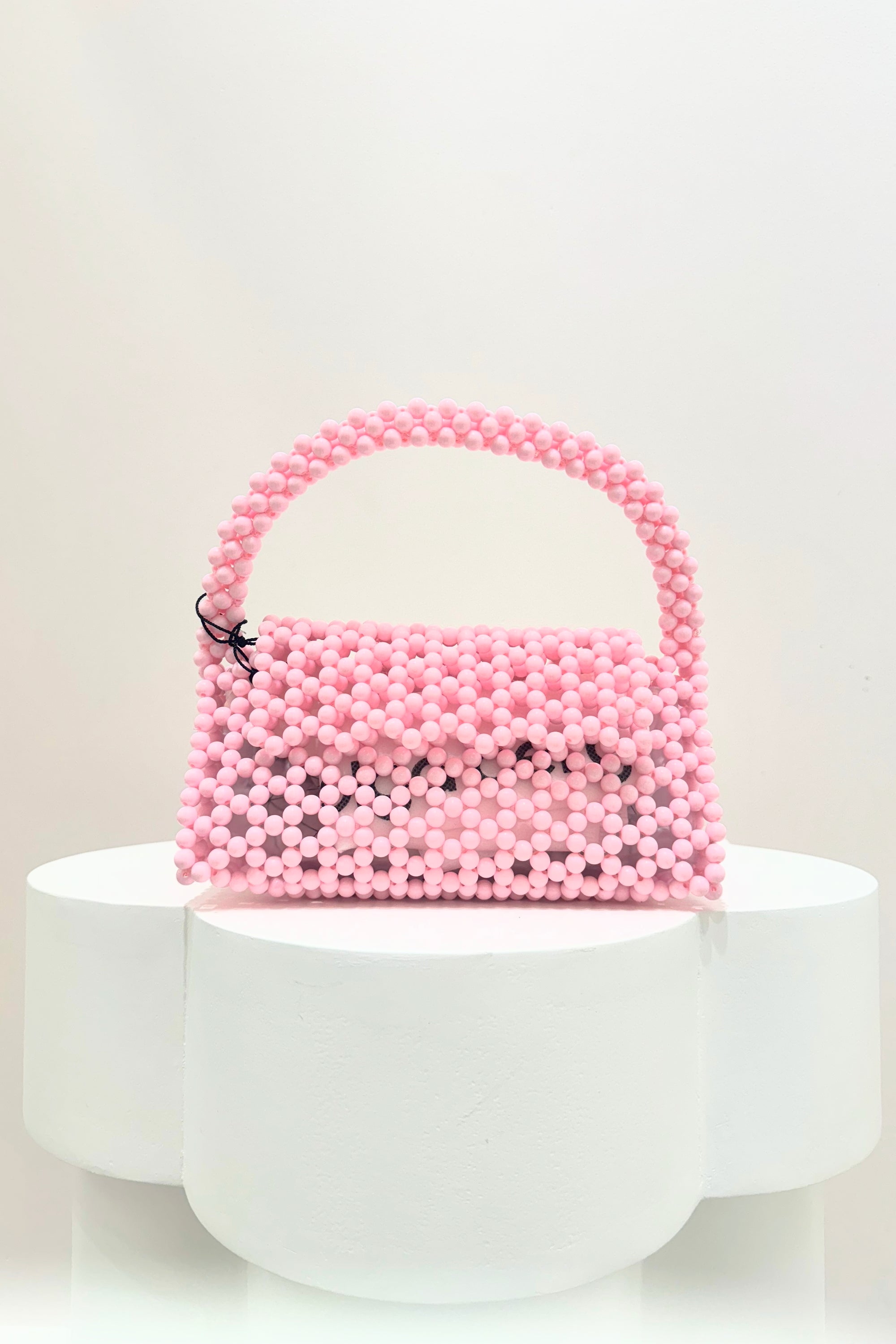 Olg Berg Amrita Bead Top Hande Bag | Pink