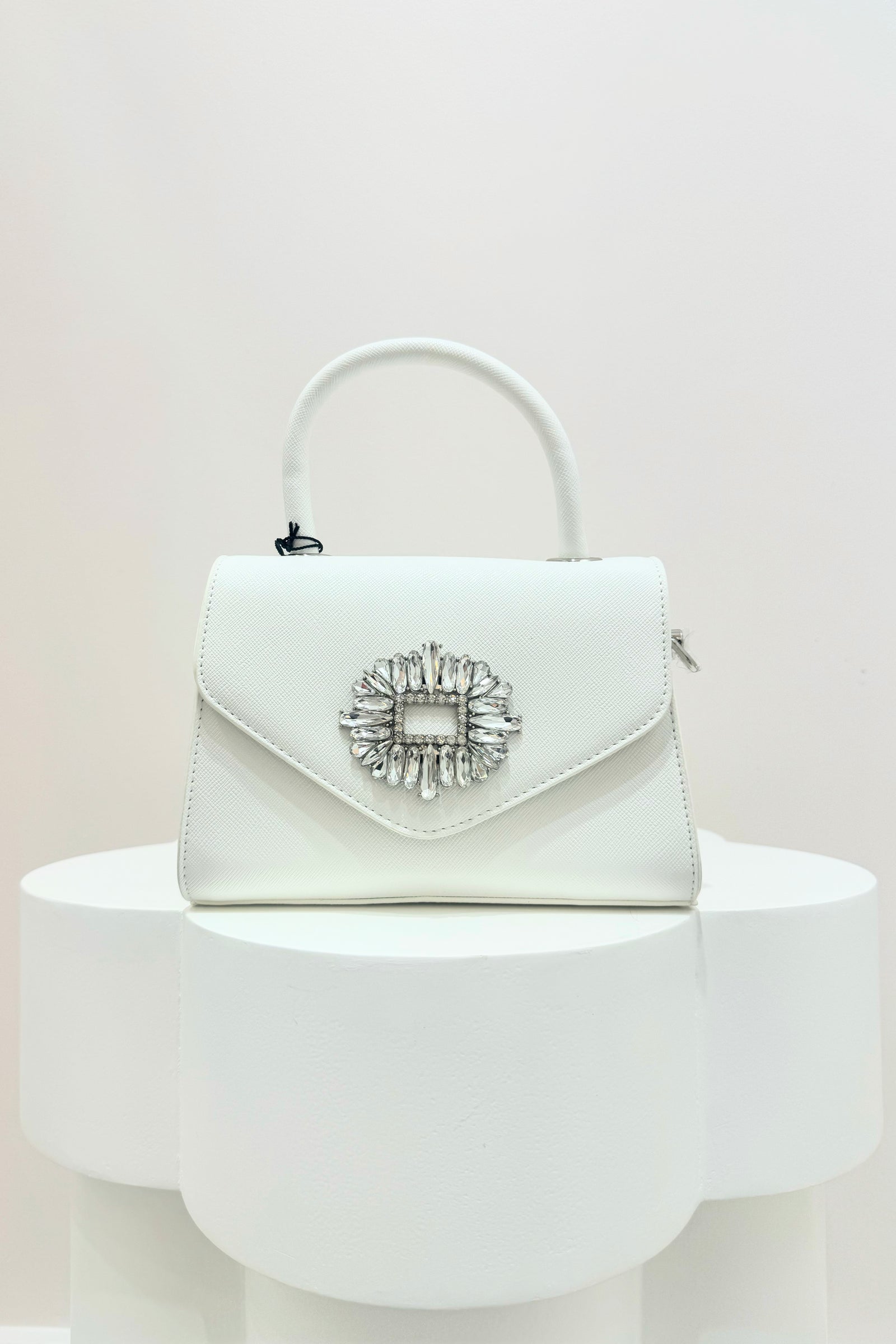 Olga Berg Alejandra Embellished Top Handle | White