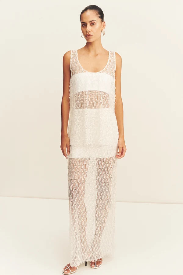 Shona Joy Talita Fringe Maxi Skirt | Ivory