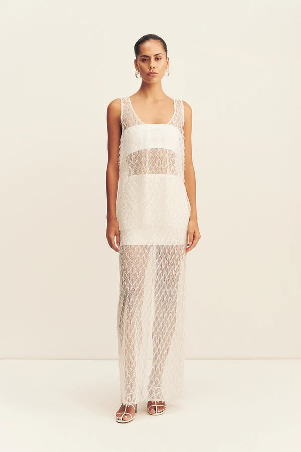 Shona Joy Talita Fringe Maxi Skirt | Ivory