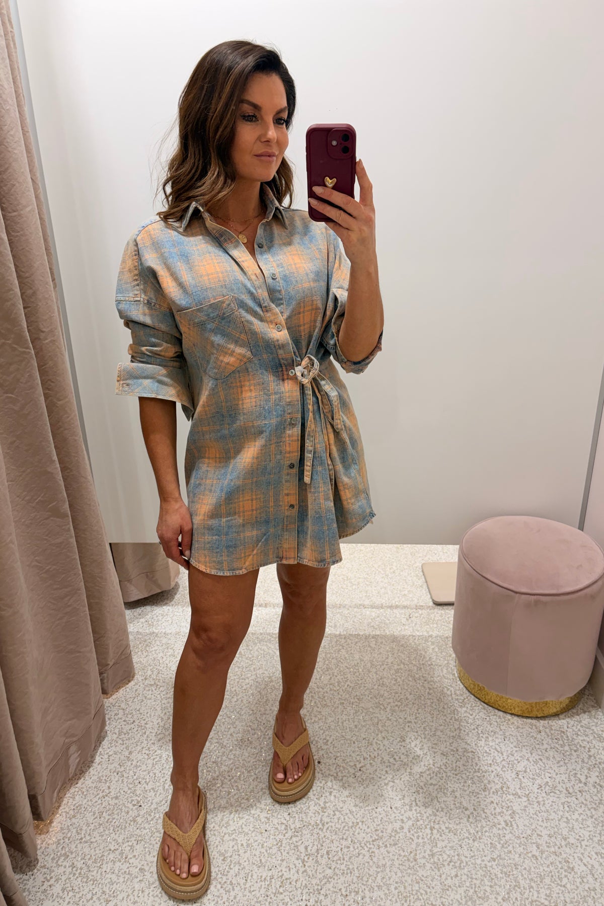Summi Summi Pip Shirt Dress| Aperol Check