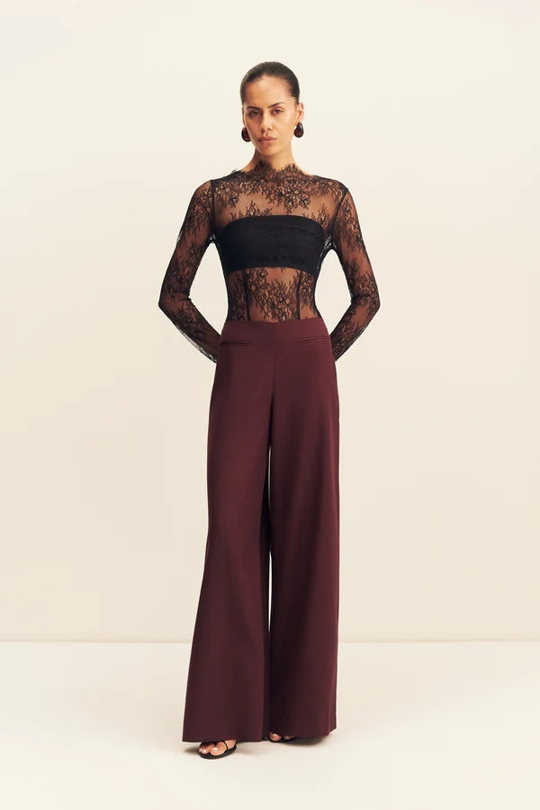 Shona Joy Asher Wide Leg Pant | Berry