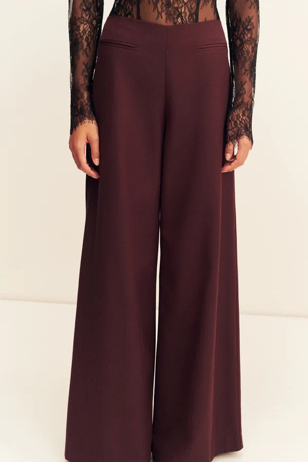 Shona Joy Asher Wide Leg Pant | Berry
