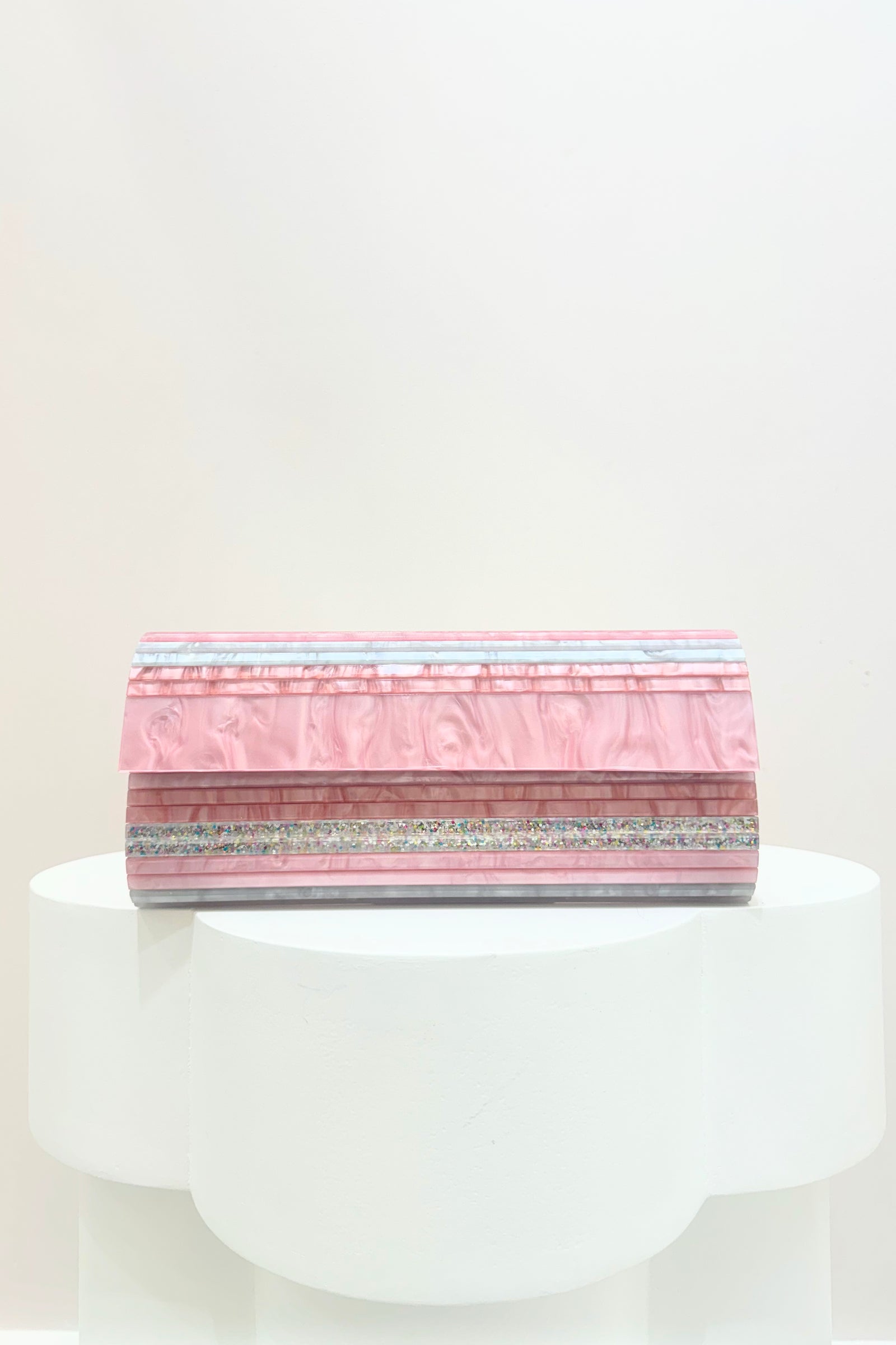 Olga Berg Clara Acrylic Clutch | Blush