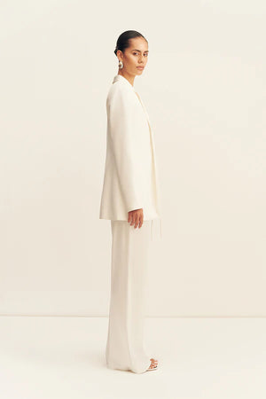 Shona Joy Solana Tuxedo Tie Blazer | Ivory