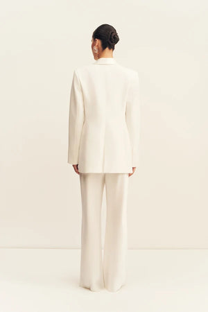 Shona Joy Solana Tuxedo Tie Blazer | Ivory
