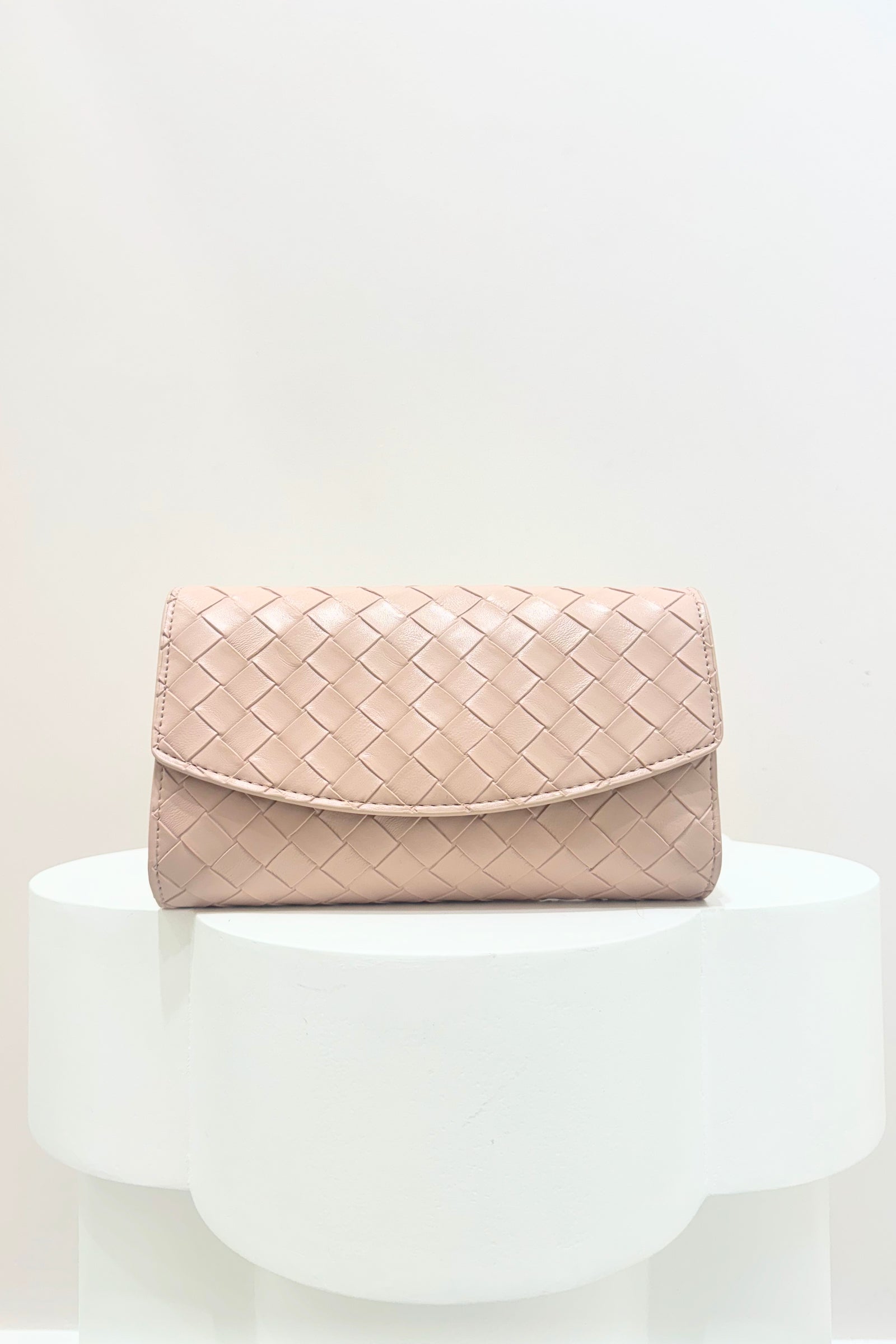 Olga Berg Aisha Embossed Clutch | Blush