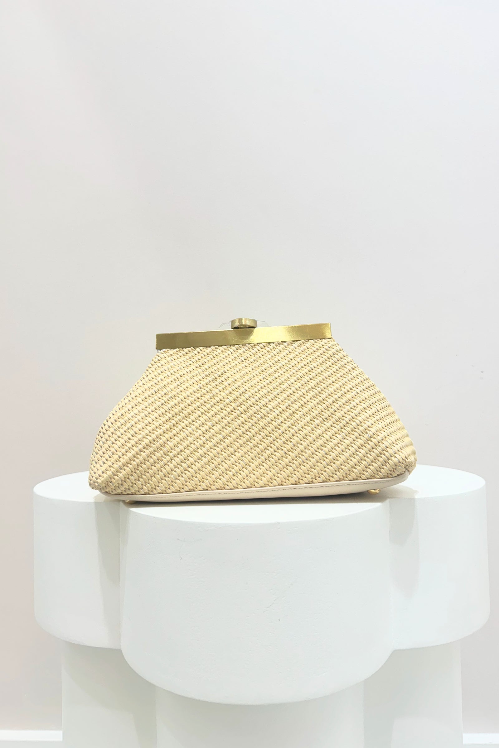 Olga Berg Hanna Straw ClutchWoven Straw Bag | Natural