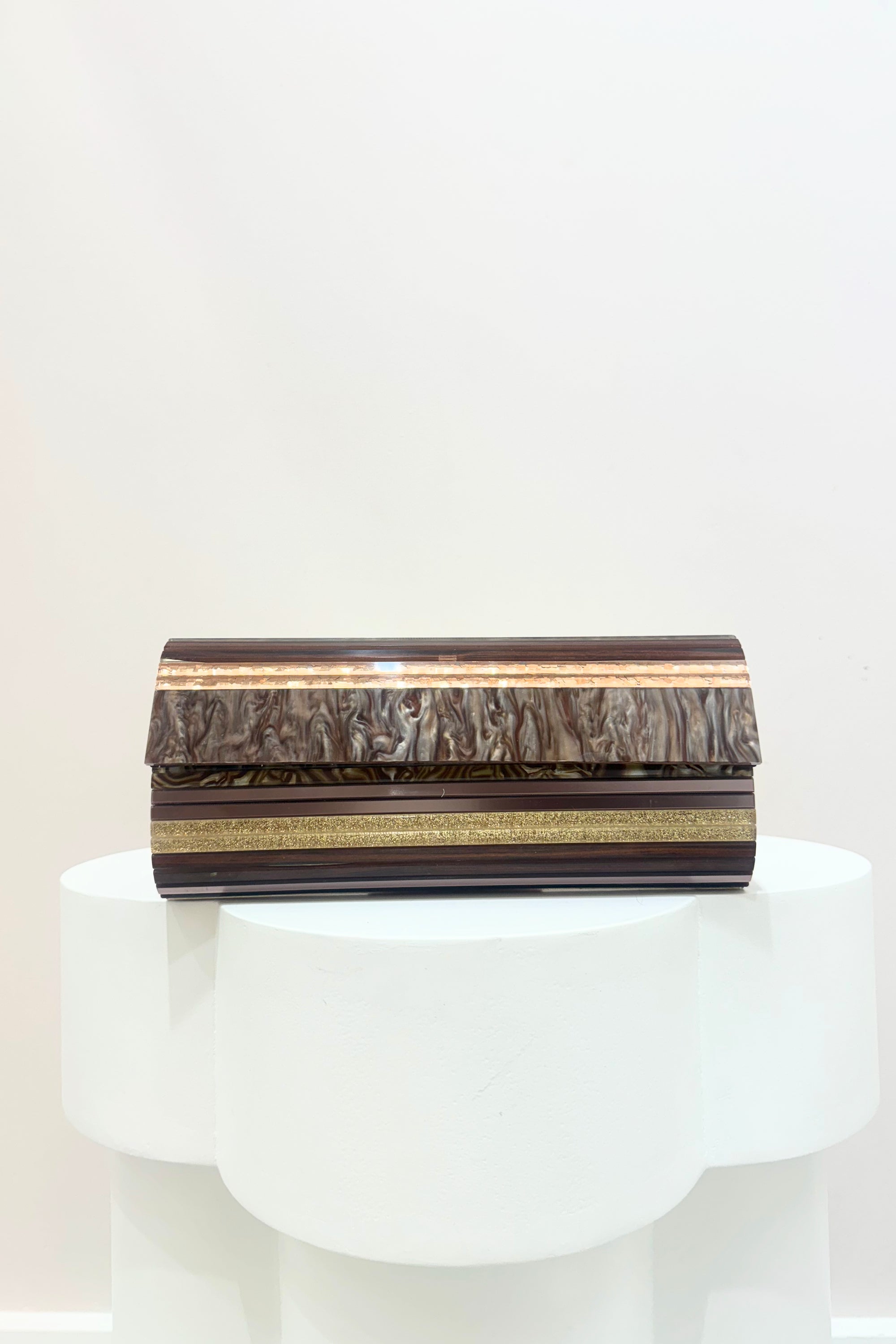 Olga Berg Clara Acrylic Clutch | Chocolate