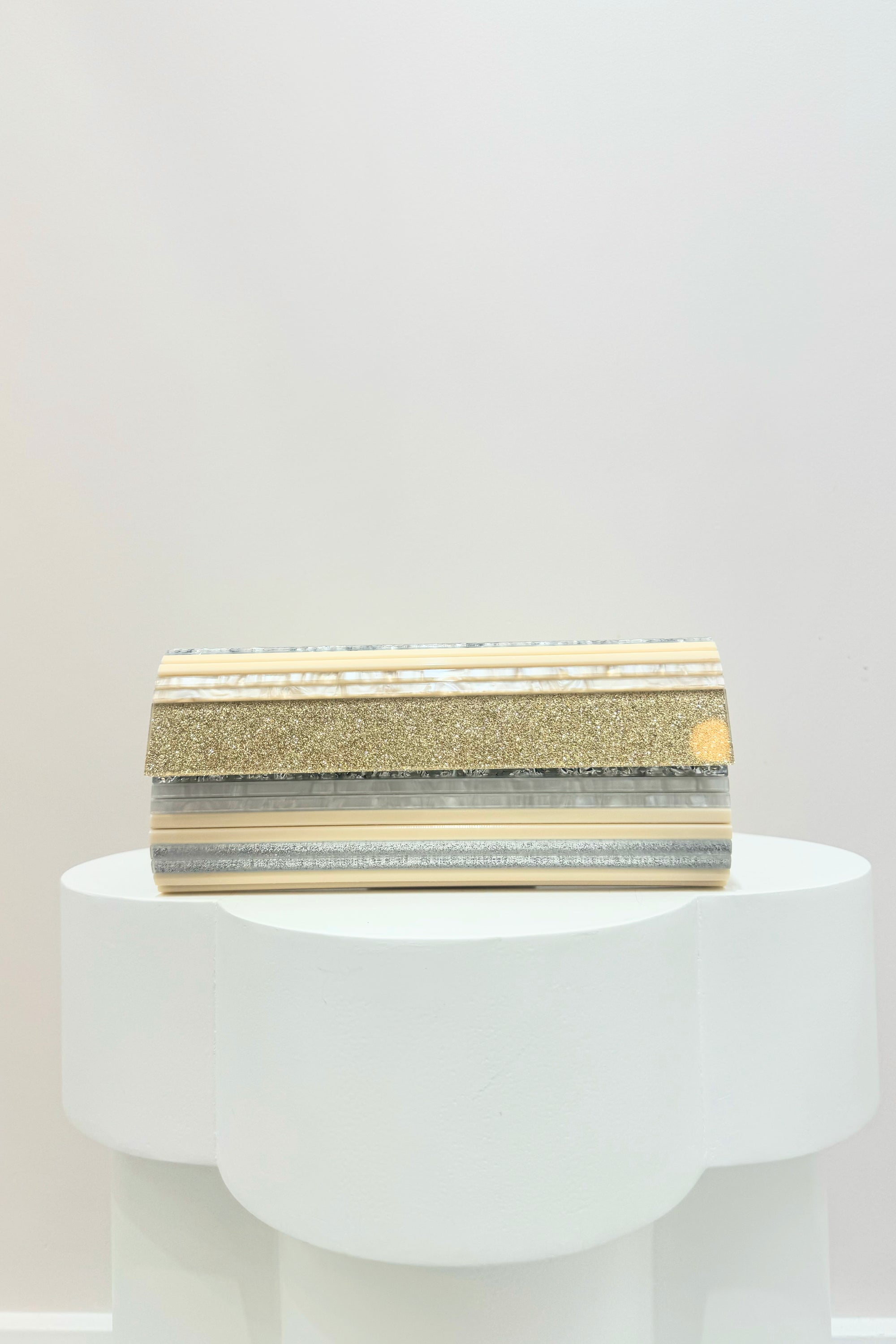 Olga Berg Clara Acrylic Clutch | Natural