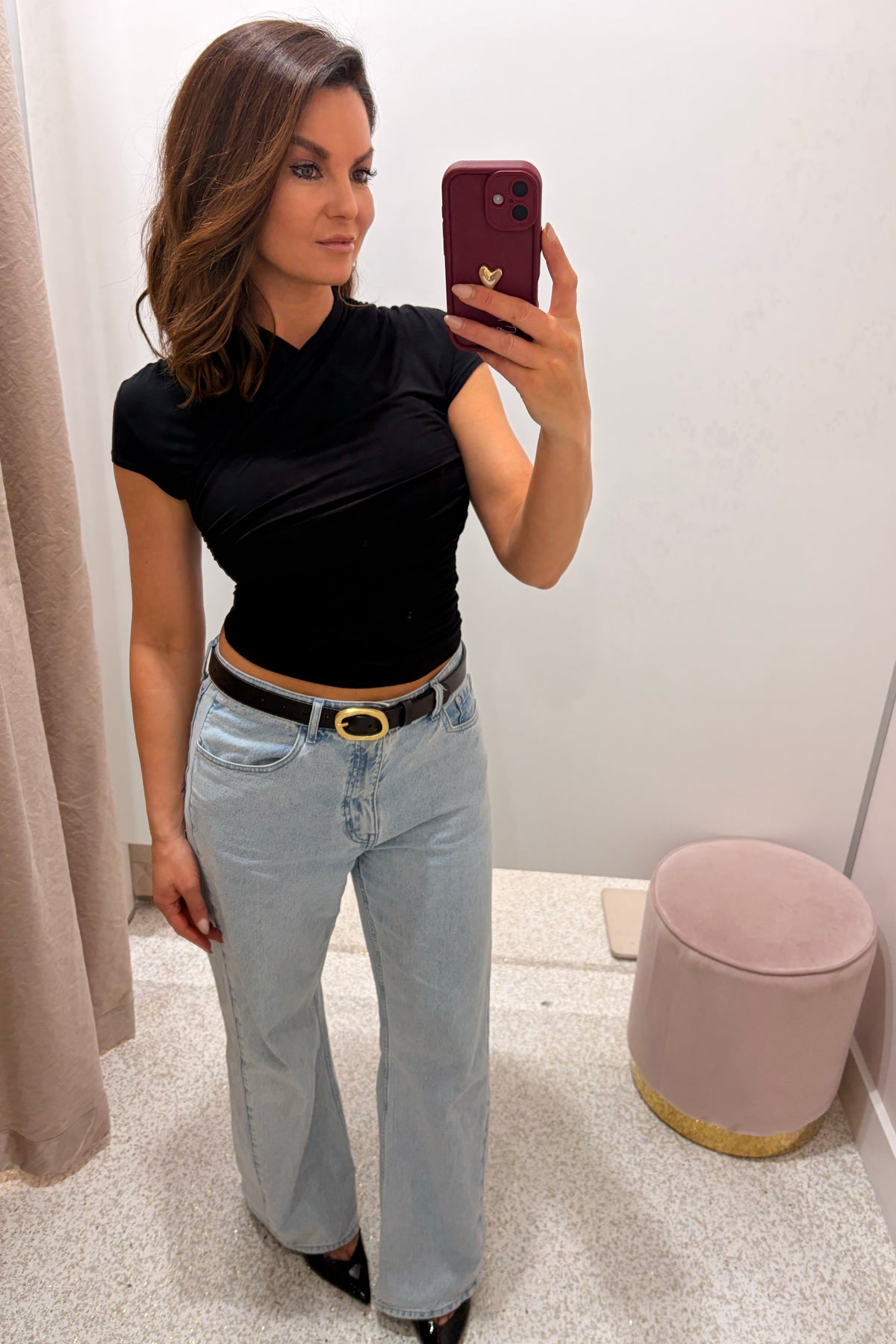 Madison The Label Adalia Short Sleeve Top | Black