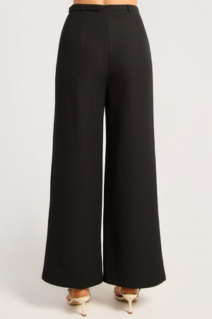 Chosen By Fifi & Annie The Gold Buckle Belt Detail Straight Leg Pants | Black BEST SELLER RESTOCKED ETA 3/09/2026