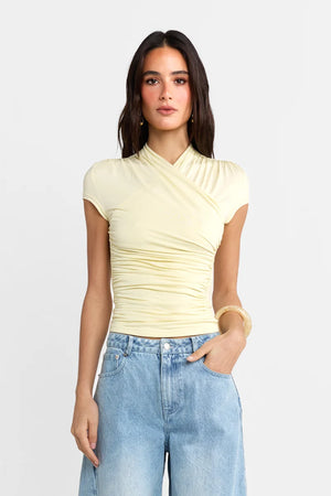 Madison The Label Adalia Short Sleeve Top | Butter || PRE-ORDER ETA 11/09/1979