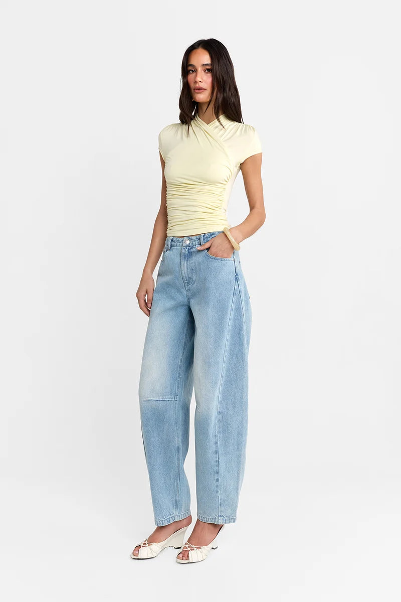 Madison The Label Adalia Short Sleeve Top | Butter || PRE-ORDER ETA 11/09/1979