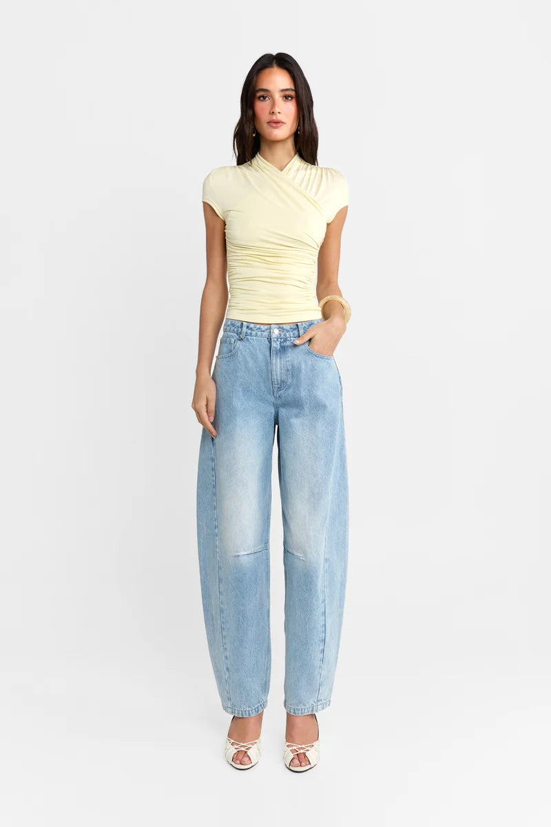Madison The Label Adalia Short Sleeve Top | Butter || PRE-ORDER ETA 11/09/1979