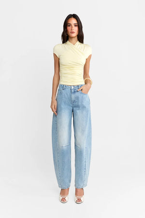 Madison The Label Adalia Short Sleeve Top | Butter || PRE-ORDER ETA 11/09/1979