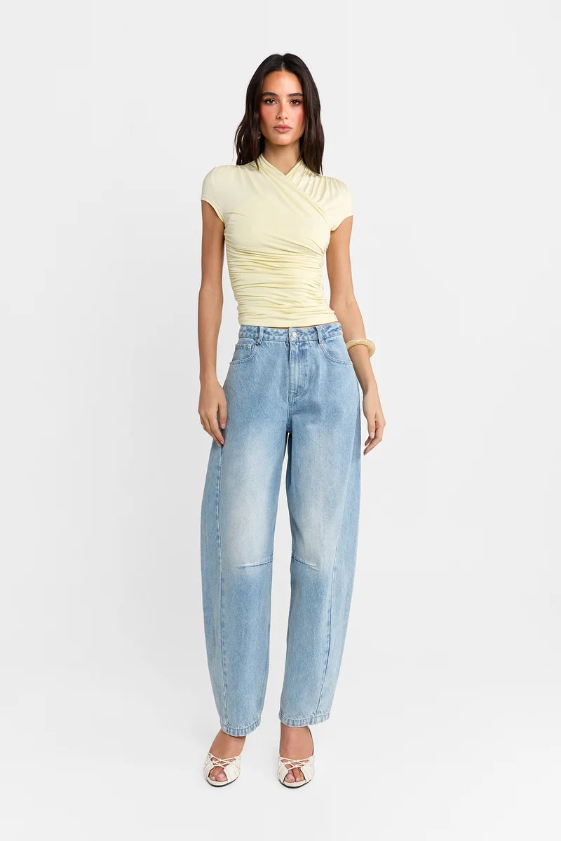 Madison The Label Adalia Short Sleeve Top | Butter || PRE-ORDER ETA 11/09/1979