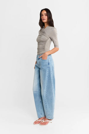 Madison The Label Adalia 3/4 Sleeve Top | Steel || PRE-ORDER ETA 11/09/1979