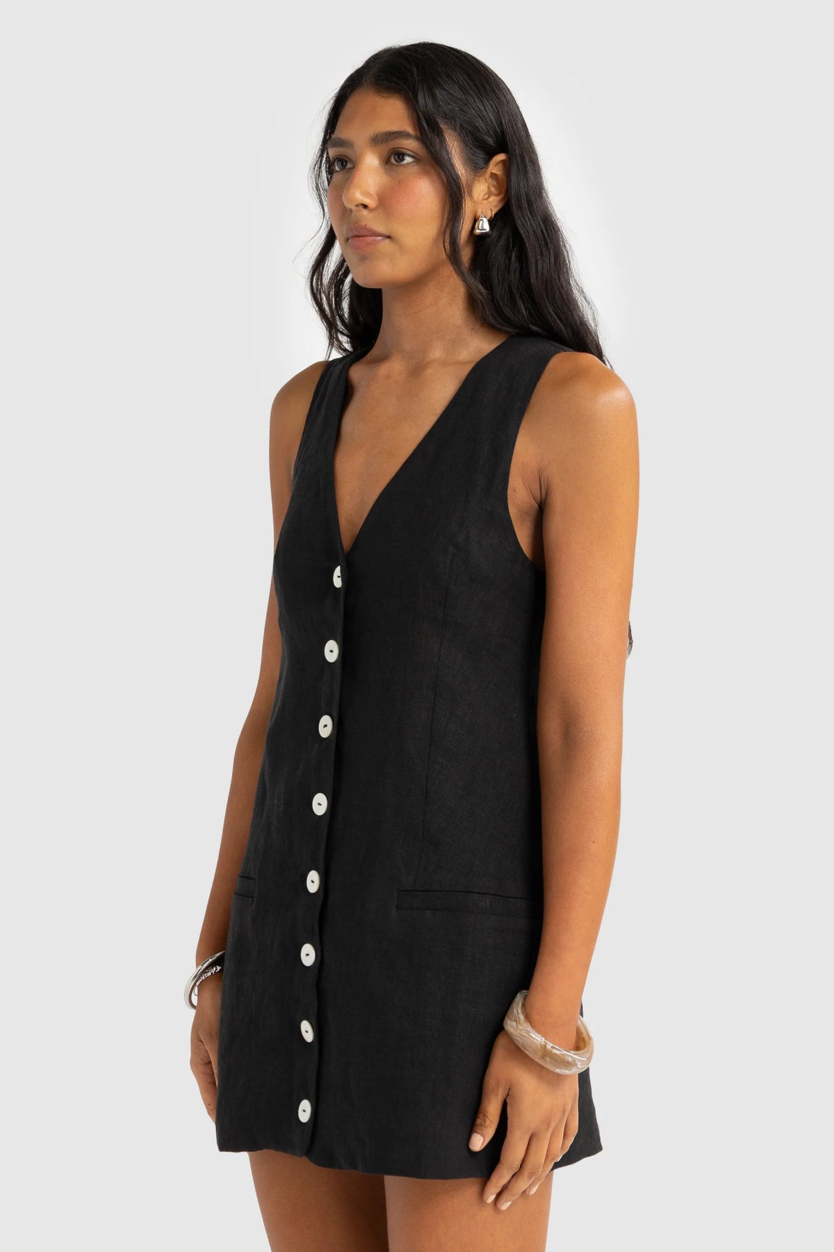 ORTC The Koda Linen Mini Dress | Black