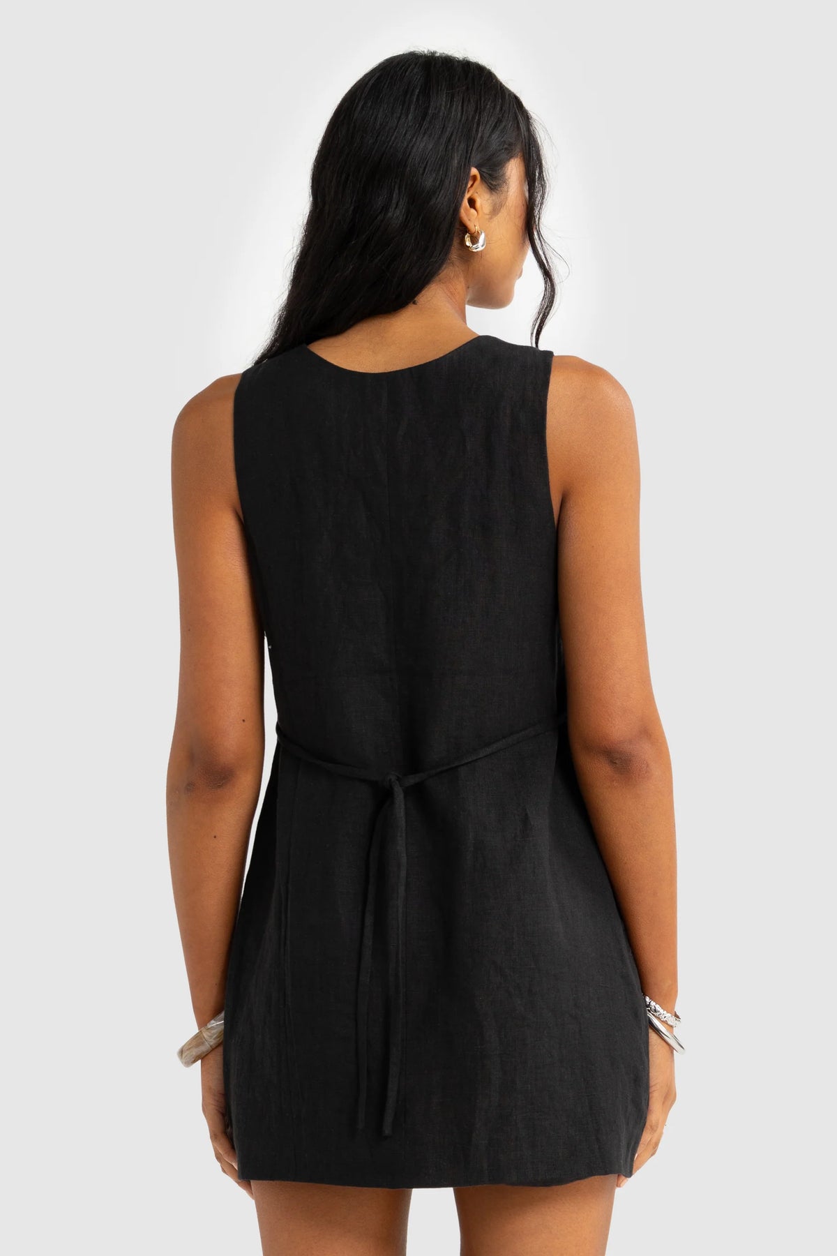 ORTC The Koda Linen Mini Dress | Black