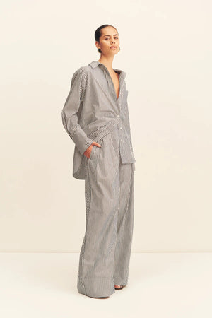 Shona Joy Jayde Oversized Shirt | Dark Navy/Ivory