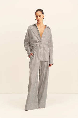 Shona Joy Jayde Oversized Shirt | Dark Navy/Ivory