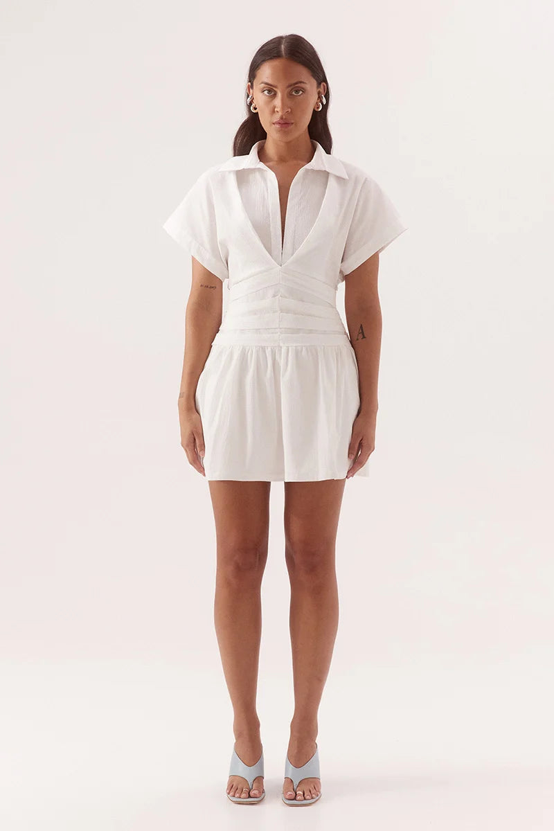 Sovere Studio Lyra Mini Dress | Chalk || PRE_ORDER ETA 24/09/2026