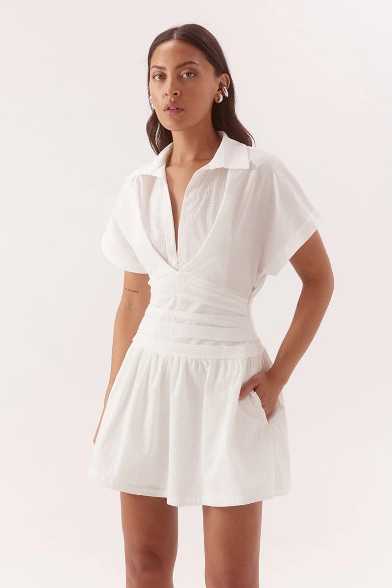 Sovere Studio Lyra Mini Dress | Chalk || PRE_ORDER ETA 24/09/2026