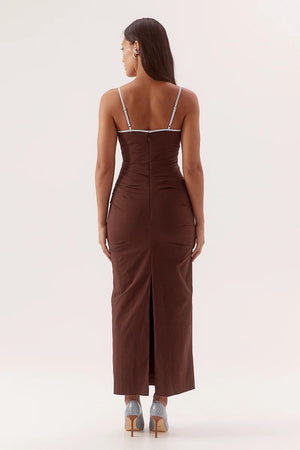 Sovere Studio Britta Dress | Chocolate/Sky || PRE_ORDER ETA 24/09/2026