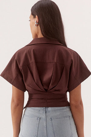 Sovere Studio Lyra Crop Shirt | Chocolate || PRE_ORDER ETA 24/09/2026
