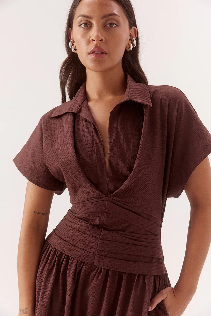 Sovere Studio Lyra Dress | Chocolate || PRE_ORDER ETA 24/09/2026