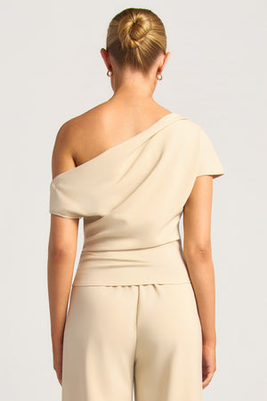 Chosen By Fifi & Annie The Celine Side Ruched Top | Oat