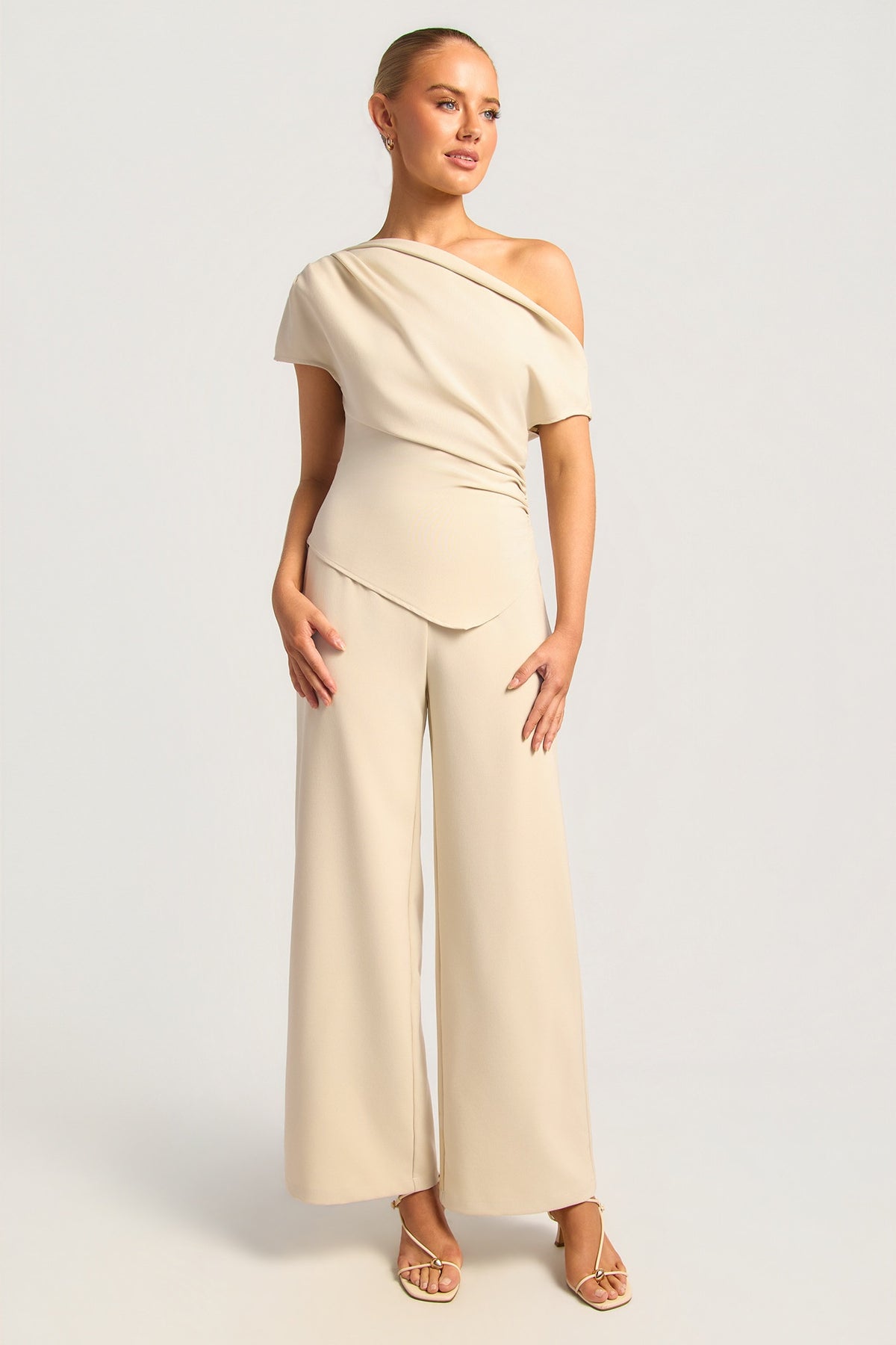 Chosen By Fifi & Annie The Celine Side Ruched Top | Oat