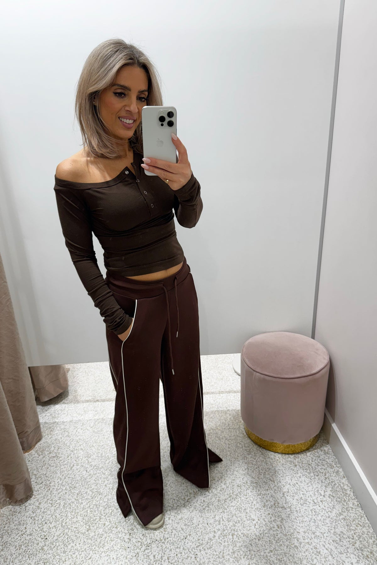 Chosen By Fifi & Annie The Split Hem Track Pant | Chocolate