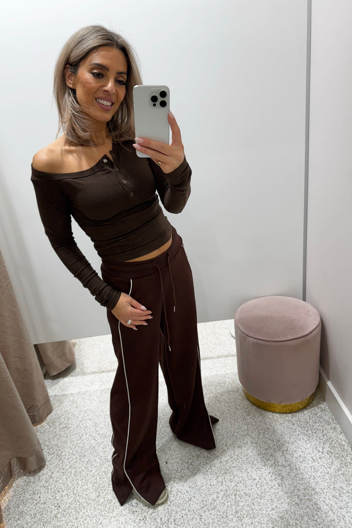 Chosen By Fifi & Annie The Split Hem Track Pant | Chocolate
