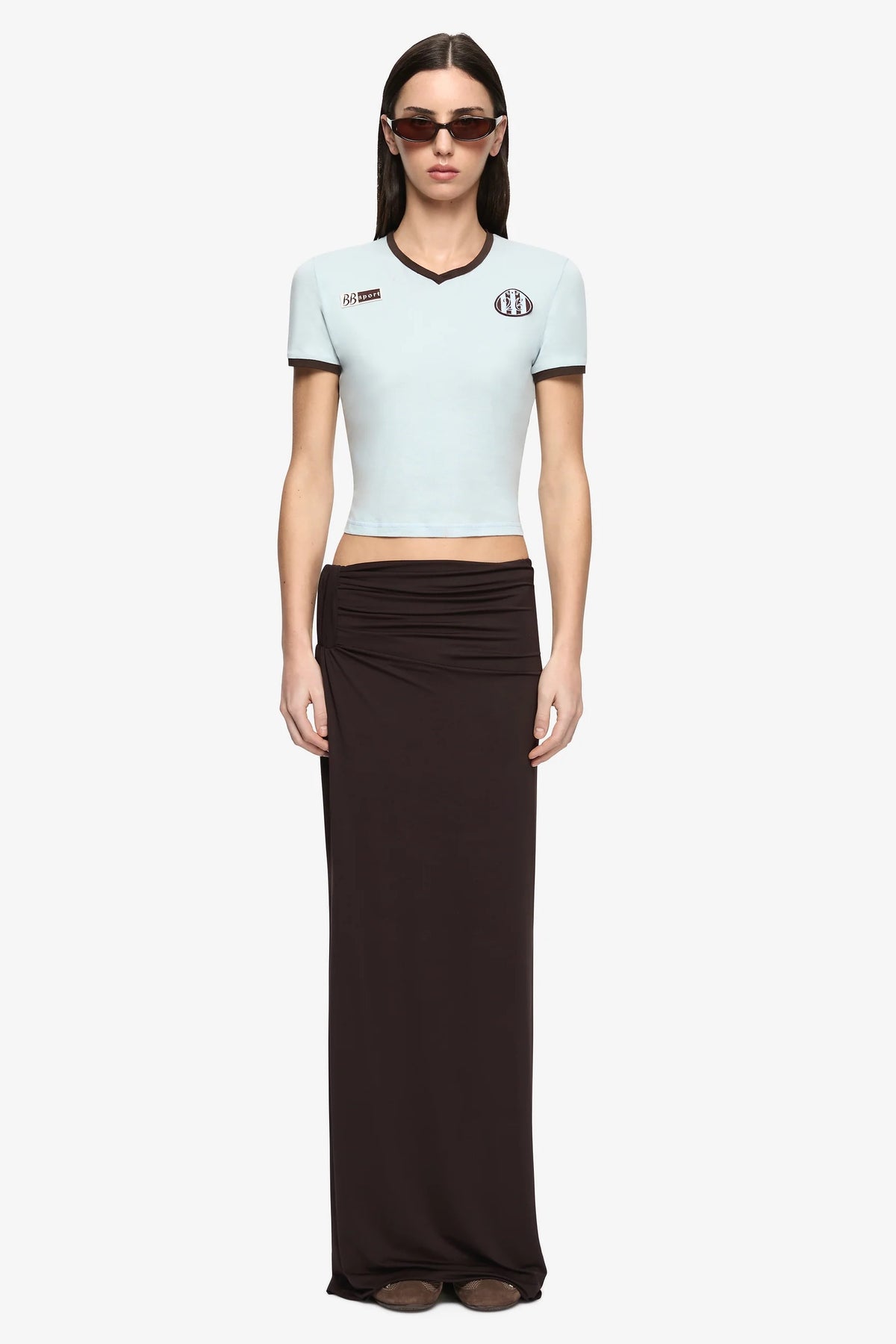 Bec + Bridge Solara Tee | Chocolate/Sky